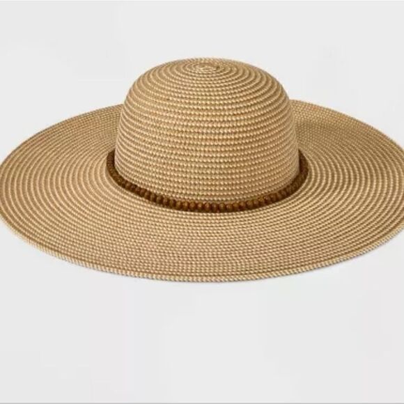 Wide Brim Straw with Beads Floppy Hat - A New Day - Picture 2 of 4